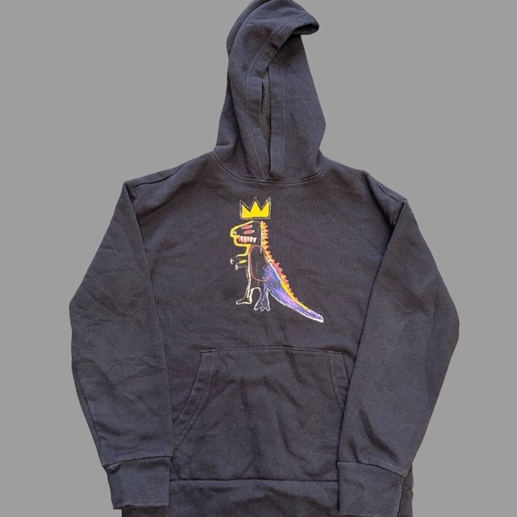 Old Navy Other - Old Navy Boys Dinosaur Hoodie | Size L | Black Graphic Sweatshirt